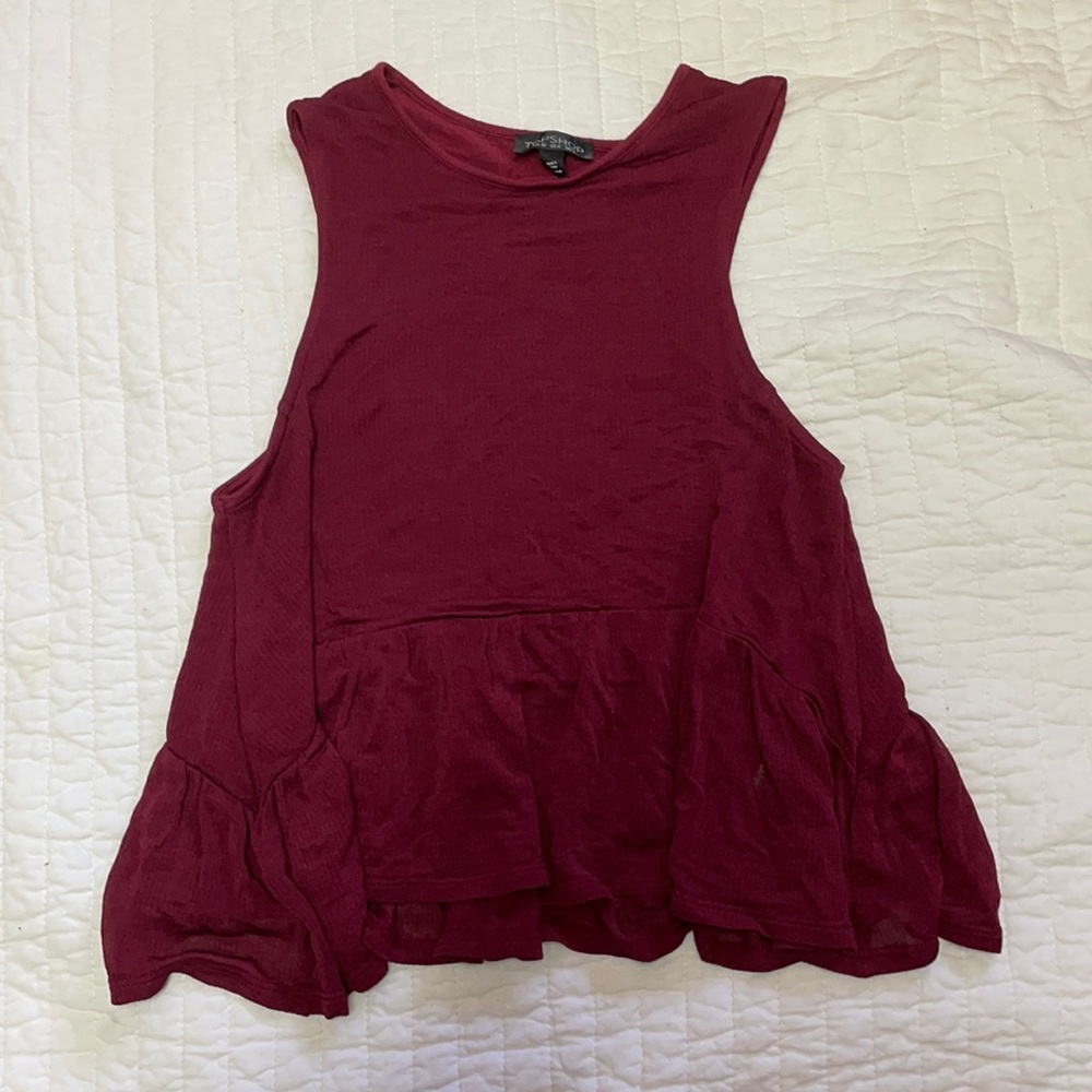 Topshop Maroon Tank Top
